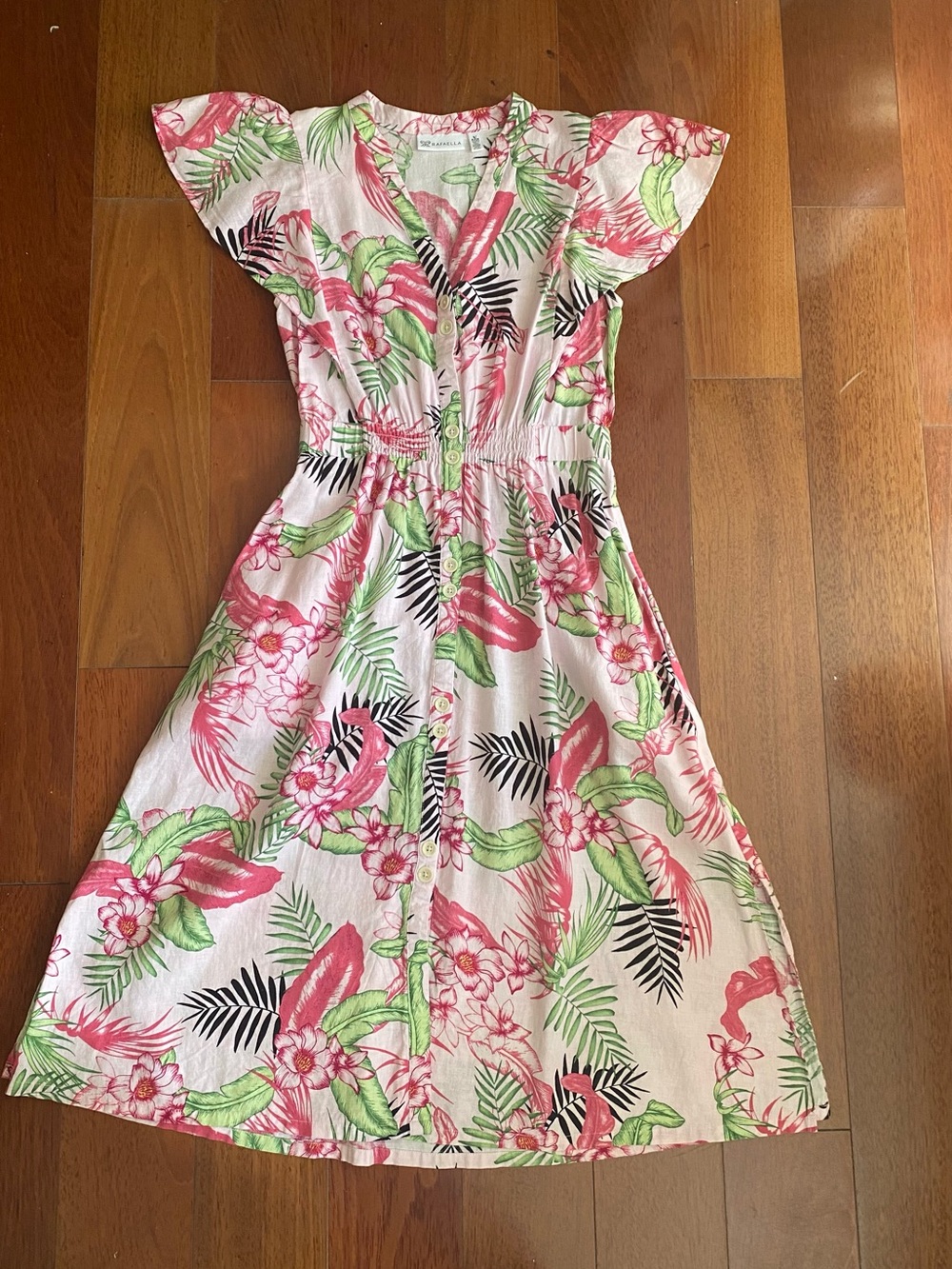 Women’s Pink Floral Button-Front Dress